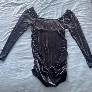 Long sleeve velvet body con mini dress